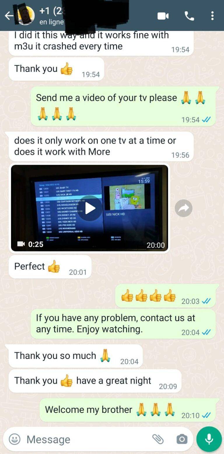 IPTV Web instant activation conversation with customer support